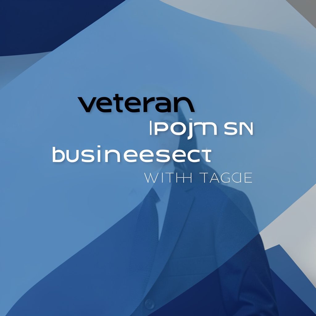 Veteran Business Project logo with tagline, navy and gold palette, professional and supportive tone